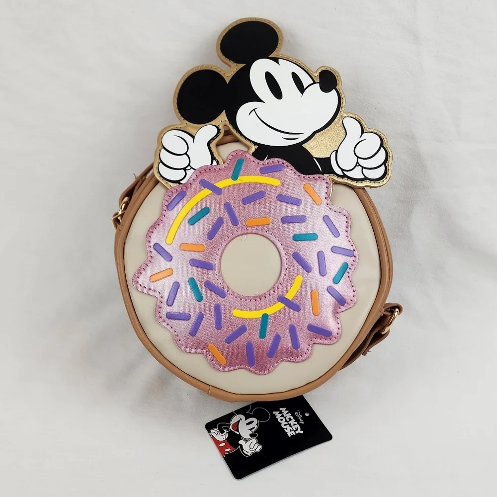 Bioworld Disney Mickey Mouse Donut Crossbody Bag Brand New